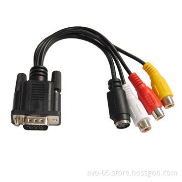 VGA to TV Converter S-video Cable & RCA Out Cable